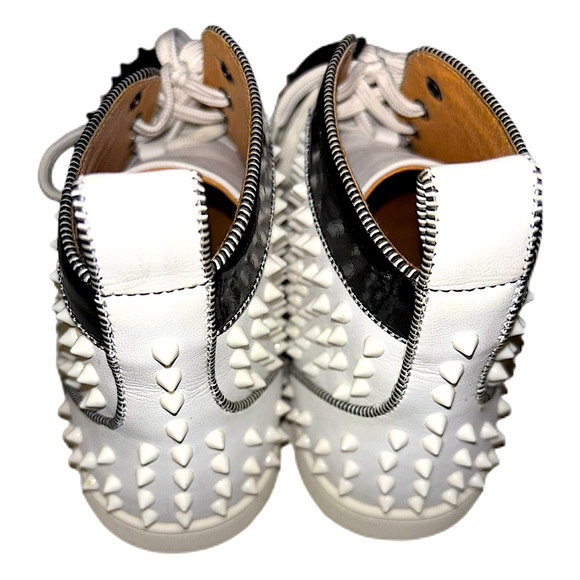 Barabas Men's Black and White Thorn Spikes Design Sneakers Size 13 - Picture 4 of 5